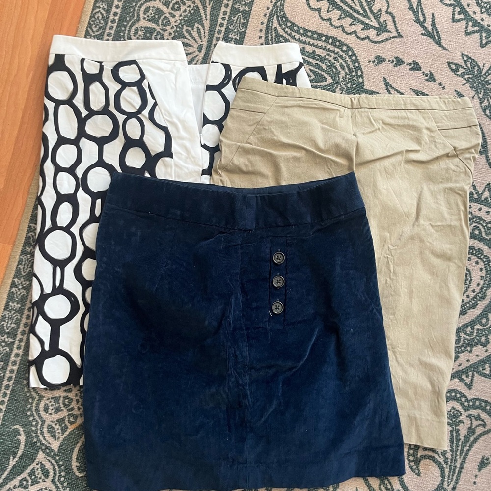 Stylish Skirt Trio - Navy, Beige, Black & White